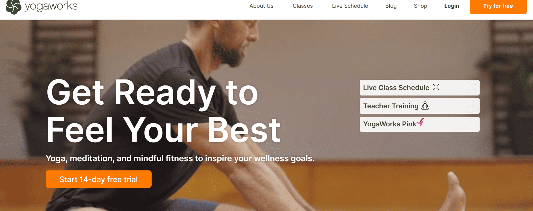Yogaworks homepage