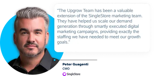 Peter Guagenti - SingleStore SEO Testimonial Peter Guagenti - SingleStore SEO Testimonial