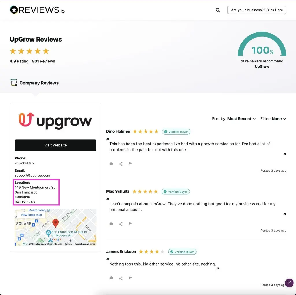 Upgrow.com scam address
