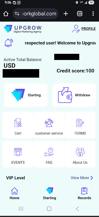 upgrow global work platform scam